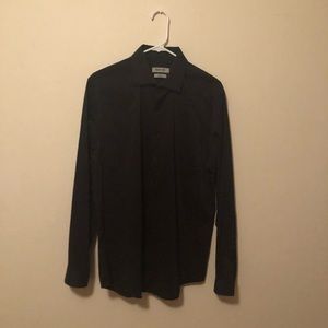 Black Button Down Dress Shirt Size L Kenneth Cole